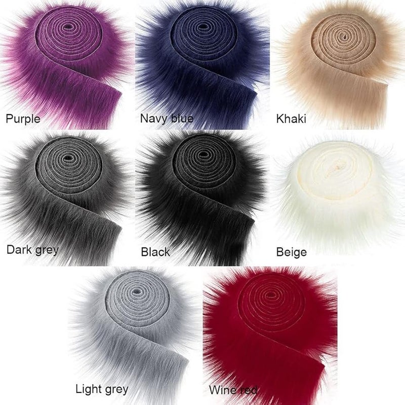 Black Faux Fur Ribbon Trim Fabric Roll for Sewing Costume and Christmas Tree Decor - Image 2